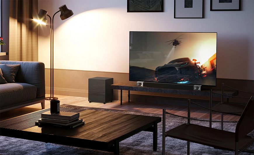 Soundbar med Klipsch Cinema 400 trådlös subwoofer