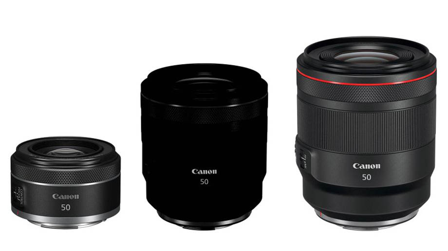 Canon RF 50mm f/1.8 STM till vänster och Canon RF 50mm f/1.2L USM till höger